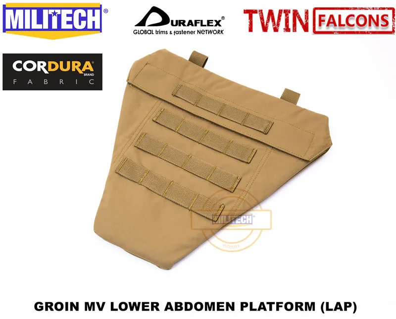 MILITECH TWINFALCONS TW 500D Delustered Cordura Tactical Groin Protection MV Lower Abdomen Platform Pouch Molle Sub Groin Bag safety shoe boots