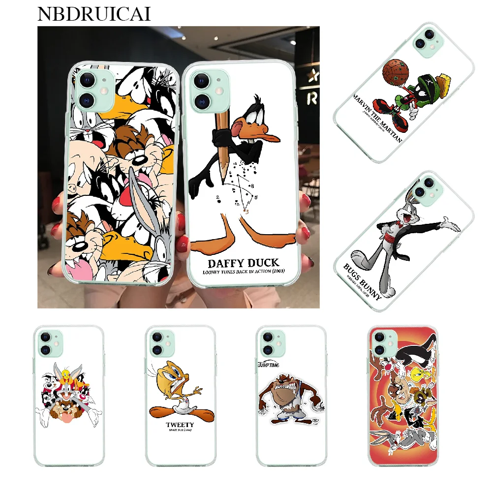 

NBDRUICAI Bugs Bunny TweetyBird Daffy Duck Looney Tunes Coque Phone Case for iPhone 11 pro XS MAX 8 7 6 6S Plus X 5S SE XR cover