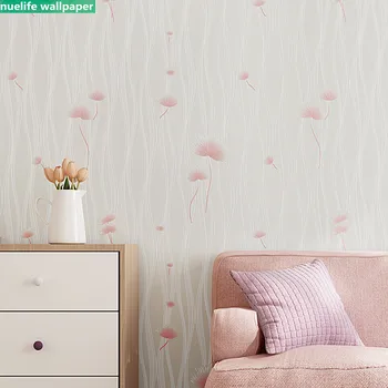 

Rural style pink dandelion wedding room bedroom children's room living room TV background wall non-woven wallpaper