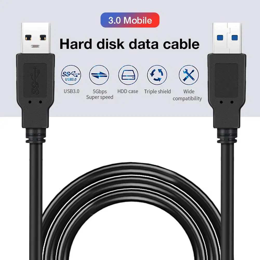 Черный медный 1,8 м компьютер ноутбук жесткий диск USB 3,0 Мобильный жесткий диск кабель для передачи данных
