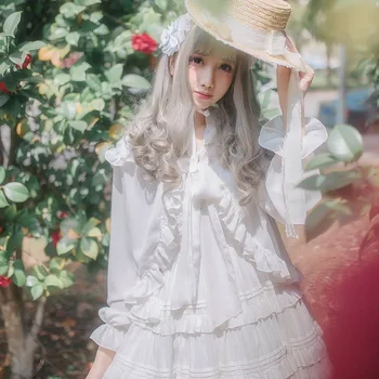 

Lolita Sun Protective Chiffon Blouses Ruffles Hooded Long Sleeve Capes