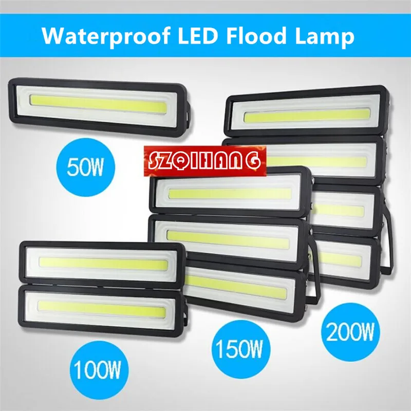 

LED Flood Light IP67 Fixtures 50W 100W 150W 200W Waterproof Landscape Wall Outdoor Housing Lighting LED Advertising Spotlight