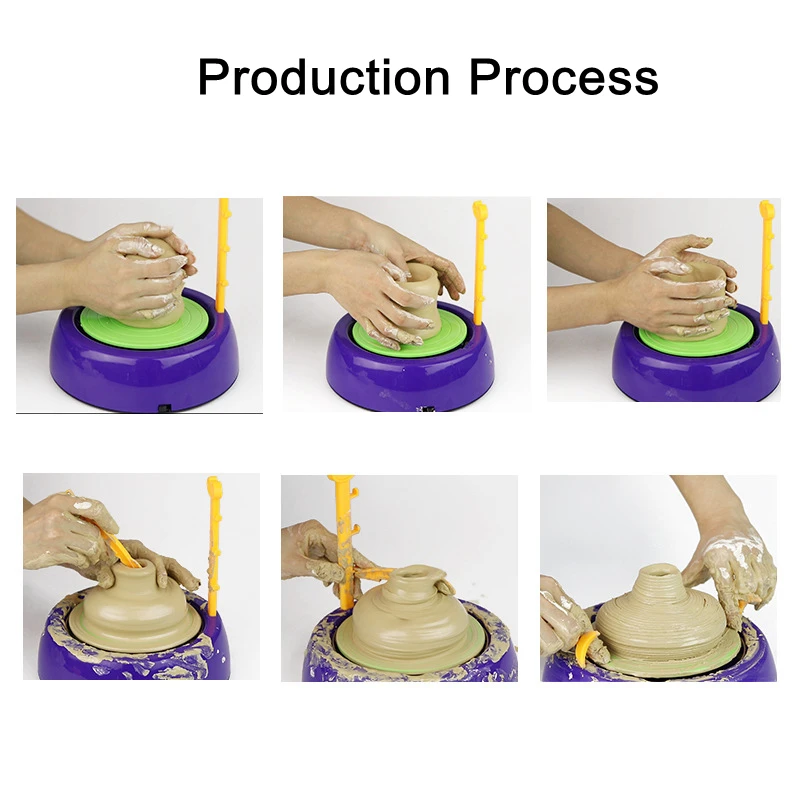 Мини портативный DIY ручной работы керамический гончарный круг машина детские принадлежности электрические игрушки Детские художественные ремесла Обучающие игрушки, подарки