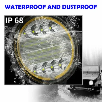 

2pcs 4 In 2100LM 6000K 60W LED Work Lights Round Spot Flood Driving Fog Lamp ATV