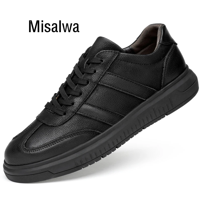 Misalwa Tiny Size 36-47 Men Casual Shoes Genuine Leather Luxury Mens Casual Sneakers Oxford Classic All-match Men Shoes