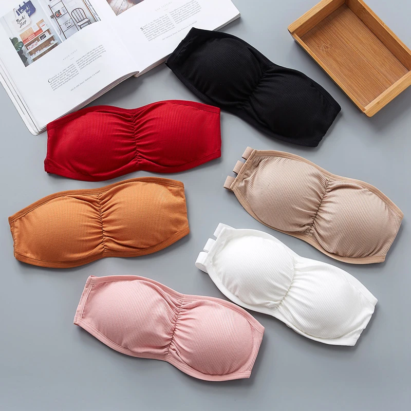 Seamless Strapless Bra One-piece Wrapped Tube Top Removable Pads Bras for Women Soft andeau Sexy Lingerie Tube Tops seamless bra