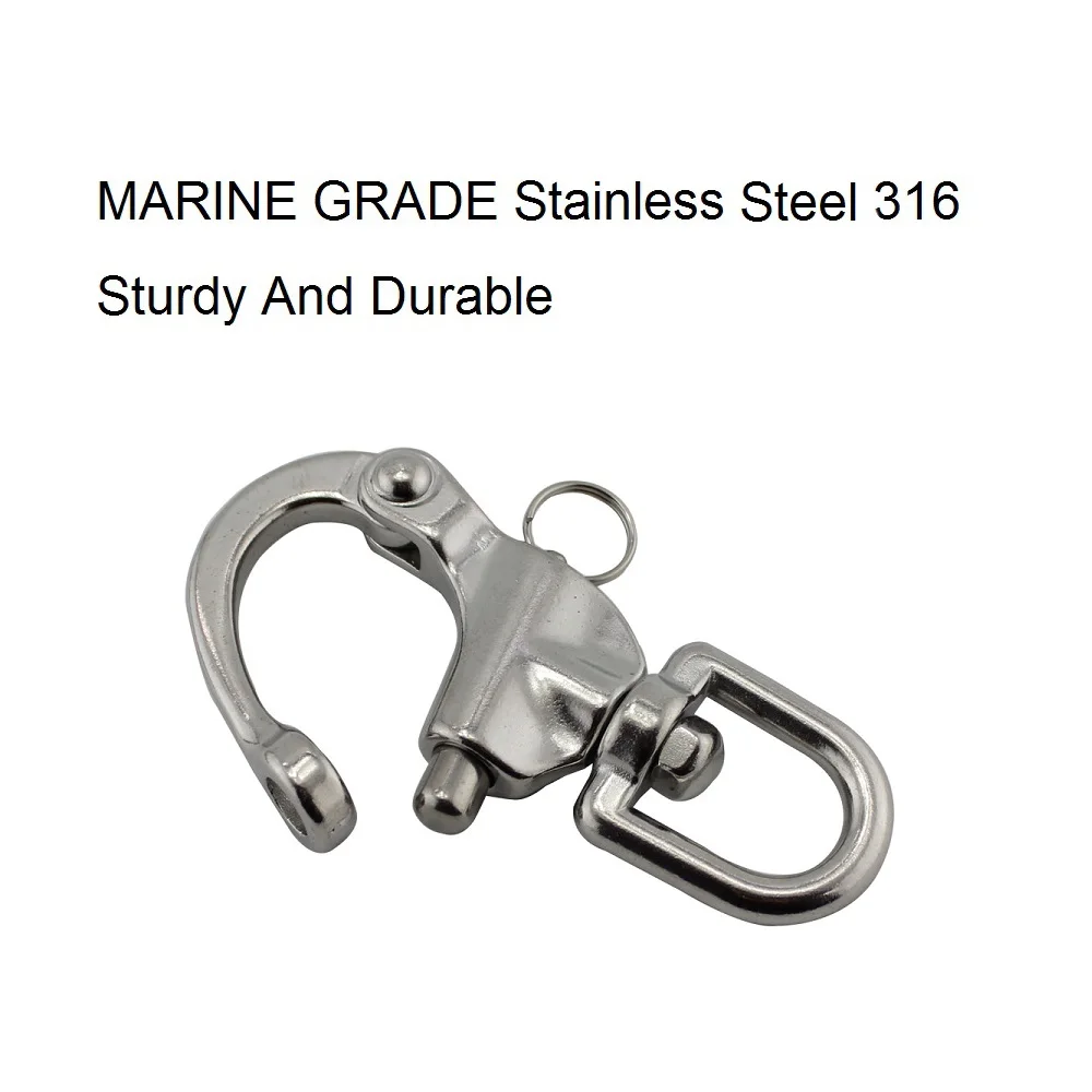 5PCS Stainless Steel 316 Mooring Quick Release Spring Swivel Snap Shackle 70mm 87mm 128mm Swivel Shackle For Lifting Strap Sale