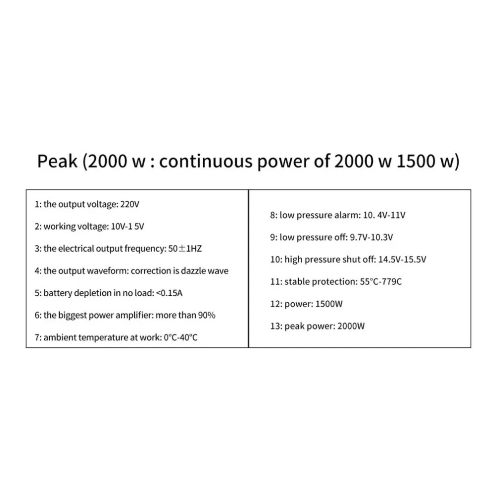 2000W 12 V-220 V автомобильный Мощность преобразователь Зарядное устройство адаптер модифицированный синусоидный инвентор с USB Порты и разъёмы и штепсельная вилка европейского стандарта