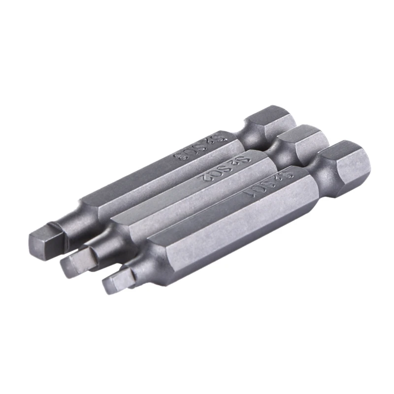 

Best 3Pcs 50Mm 1/4 Inch Hex Square Bits Square Head Screwdriver Bits S2 Alloy Steel Magnetic Screwdriver Bits Set Hand Tools