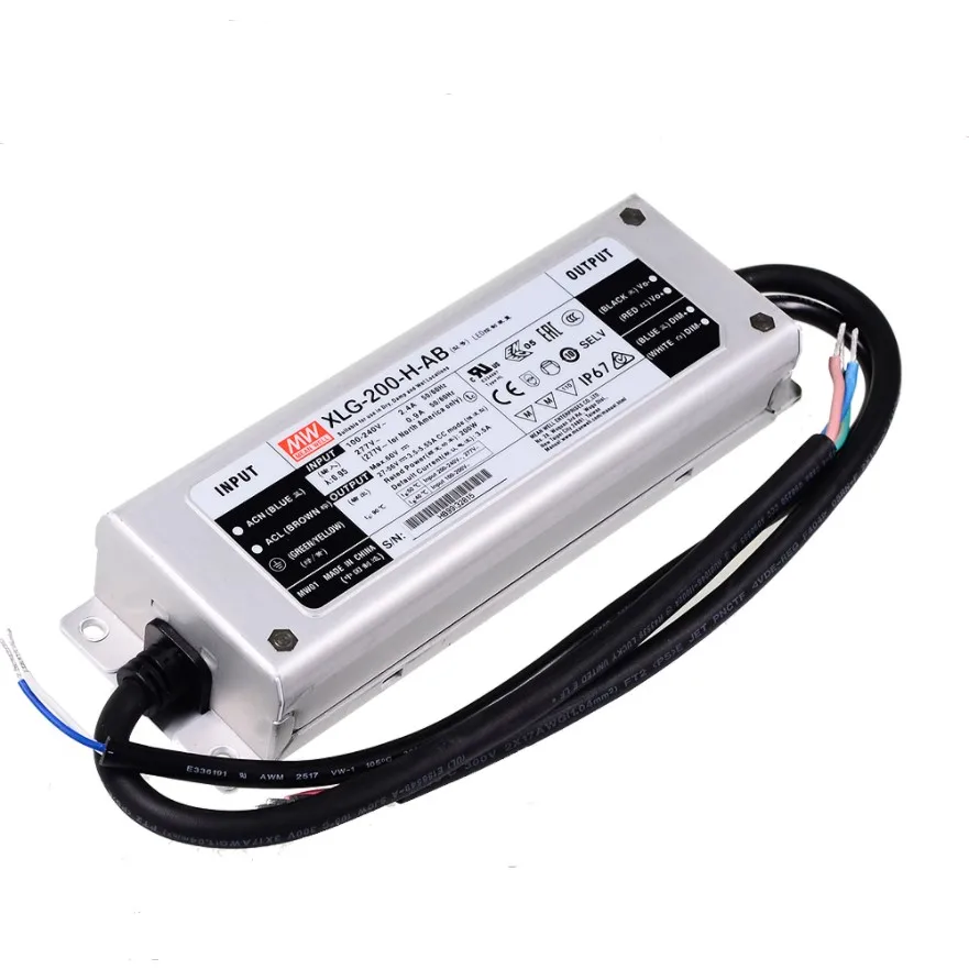 Светодиодный драйвер MEAN WELL Серия A/AB постоянный ток 12/24 В 200 Вт IP67Waterproof