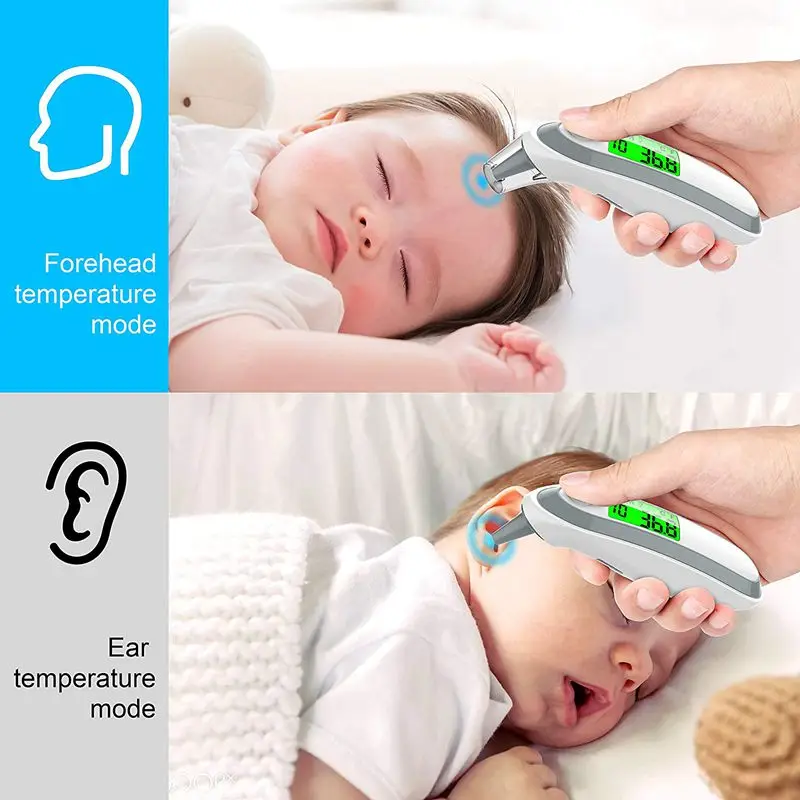 Ear and Forehead Thermometer Digital Medical Infrared Thermometer For Baby Children and Adults Fahrenheit and Celsius Convertibl