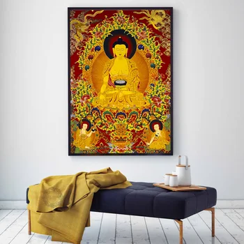 

Thangka Unique Buddhism Traditional Realistic Painting HD Arts Copy Canvas Painting Poster Wall Home Decor tableau bilder