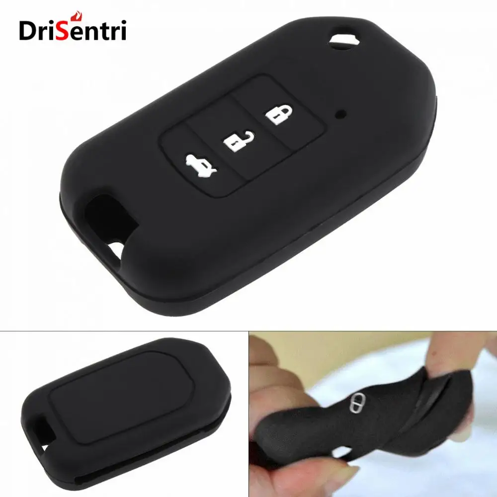 

3 Buttons Smart Remote Car Key Case Protector Holder for Honda Civic CR-V HR-V Accord Jade Crider Odyssey 2015- 2018