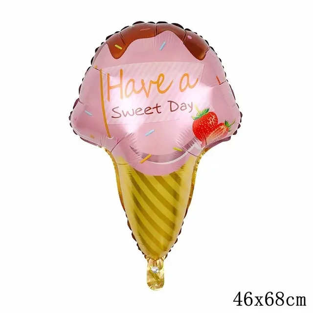 32Inch Donut Digital Foil Balloon Fruit Ice Cream Helium Balloon Birthday Party Decoration Kids Toy Sweet Digital Balloon Showe as picture