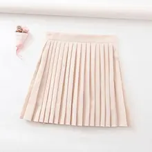 Женская Осенняя Милая однотонная плиссированная мини-юбка faldas mujer, Женская офисная одежда, шикарные драпированные юбки с боковой молнией QUN382