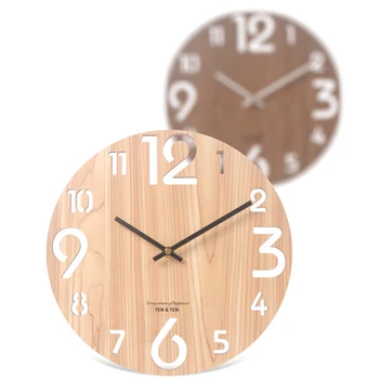 

Nordic Wooden Wall Clock Home Decoration Quartz Clocks Simple Silent Vintage Modern Design Hollow Digital Solid Wood Wall Clock