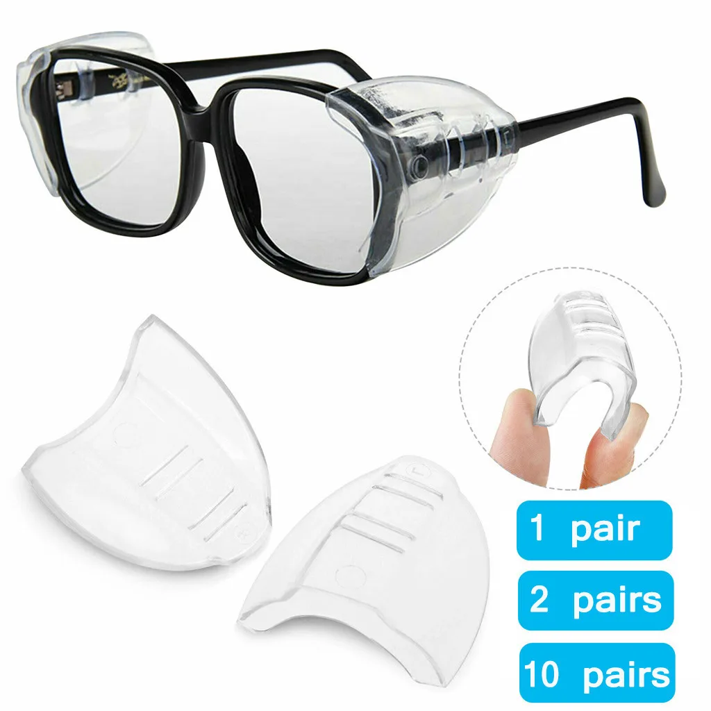 1/2/10Pairs Glasses Side Protection Eye Protector Flexible Clear