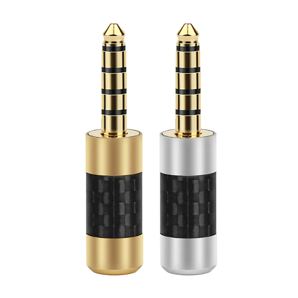 Gold Plating 4pcs 4 шт., 4,4 мм, 5 полюсов, углеродное волокно, родиевое покрытие, аудио разъем для NW-WM1Z/A, адаптер для наушников, Hifi Разъем для наушников - Цвет: Gold Plating 4pcs