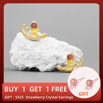 

Original Design 925 Sterling Silver Tourmaline Stud Earrings Sea Wave Natural Gemstone Earring Unique Trendy Fine Jewelry Women