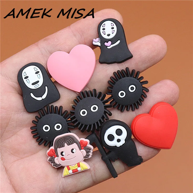 Novel Single Sale Spirited&Away Shoe Charms Accessories Cute No Face man Garden Shoe Decoration for croc jibz Kid's X-mas Gift