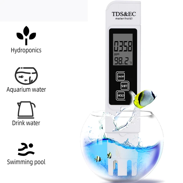 Moniteur de température 3 en 1 TDS EC, compteur d'eau 0 à 9999 PPM, testeur  de qualité de l'eau potable, analyseur de filtre d'aquarium, rine PCR -  AliExpress