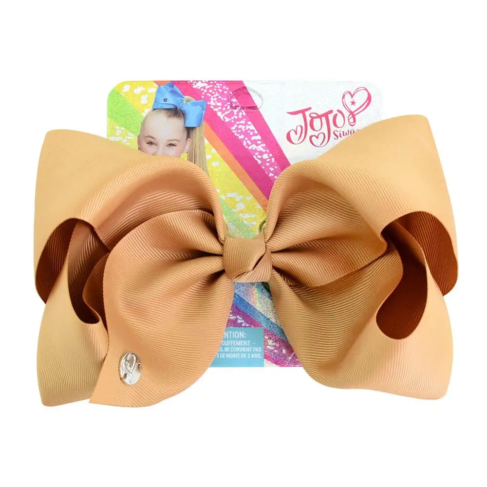 678-j-2 8 inch Large Jojo Bows Jojo Siwa Ribbon Bows With Clips For Kids Girls Boutique Solid Hair Clips Hair Accessories - Цвет: 678-j-2