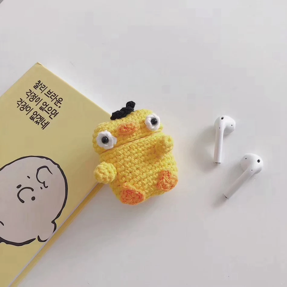 3D Cute Earphone Case for Airpods Case Cartoon Knitted plush Cover for Apple Airpods 2 Case Bear Teddy Dog Rabbit Earpods Case - Цвет: 887E
