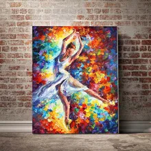 Балетный танец rs разноцветная цветная одноногая вращающаяся прыгающая Танцующая декоративная картина Абстрактная живопись DIY Цифровая живопись