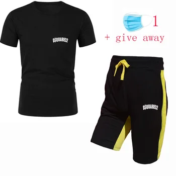 

Summer sports suit men's suit T-shirt + shorts two-piece casual sportswear O collar printing sportswear sportswear sportswear me