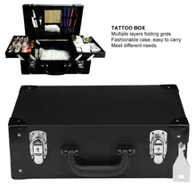 Multi-function Large-capacity Tattoo Box Professional Tattoo Eye And Lip Nail Tool Portable Large Cosmetic Bag Storage Box black