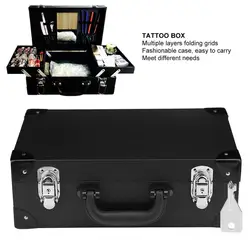 Multi-function Large-capacity Tattoo Box Professional Tattoo Eye And Lip Nail Tool Portable Large Cosmetic Bag Storage Box black