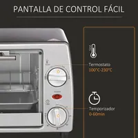 Homcom Four Électrique De Table 10 L 750W Température 230 ℃     36,5X26X22 cm Argent 4