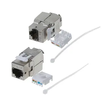 

1Pc RJ45 Keystone Cat6/Cat6A Shielded FTP Zinc Alloy Module Network Keystone Jack Connector Adapter