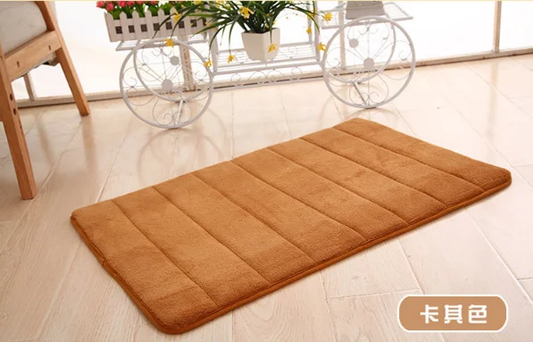 Khaki 40*60 см коврик для ванной комнаты влагопоглащающая поверхность ворсистый коврик пены памяти коврик для ванной комнаты кухонный пол tapis salle de bain - Цвет: Khaki