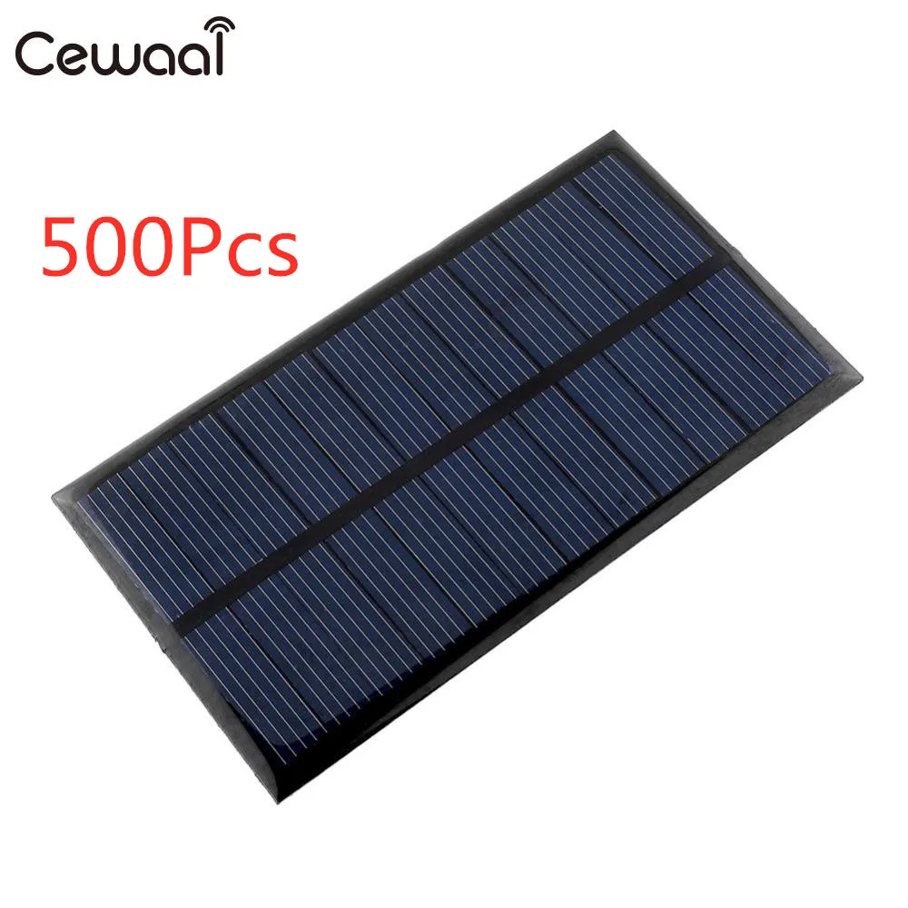500Pcs Cewaal солнечная панель 6 в 1 Вт Портативный Мини DIY модуль панели системы для батареи сотового телефона зарядные устройства портативный солнечный элемент - Цвет: 500Pcs
