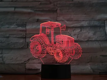 

3D Lamp Tractor Visual Light Effect Battery Powered 7 Colors with Remote Awesome Decoration for Living Room Led Night Light Lamp