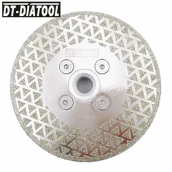 DT-DIATOOL 1pc Single Side Coated Electroplated Diamond Cutting Grinding Disc M14 or 5/8-11 Thread Granite Marble Tile Saw Blade