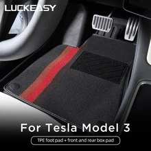 LUCKEASY Коврики для пола и коврики для заднего багажника для Tesla Model 3 2017-2021, для любой погоды, водонепроницаемые и переносные подставки для ног, модель 3 2021 LUCKEASY Коврики для пола и коврики для заднего багажника для Tesla Model 3 2017-2021, для любой погоды, водонепроницаемые и переносные подставки для ног, модель 3 2021