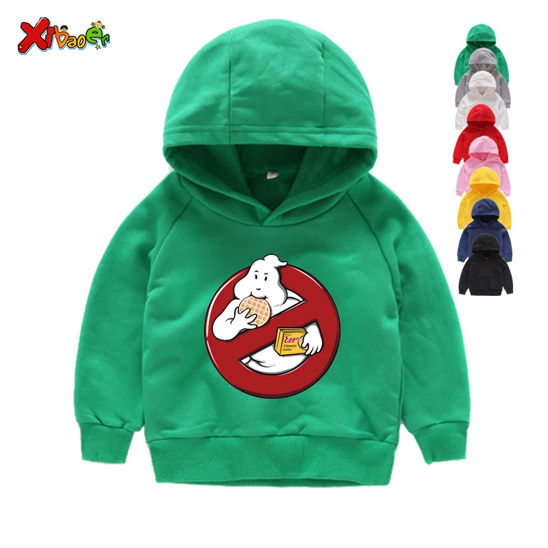 Boys and Girls Old School Logo Ghostbuster Print Hoodies Kids Stay Puft Funny Clothes Black Hoodies& Sweatshirts 3-12 Years