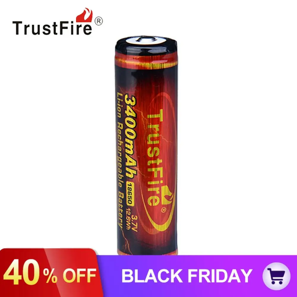 1 шт. TrustFire 3400mAh 3,7 V 18650 аккумуляторная батарея большой емкости литий-ионная литиевая батарея с защищенной печатной платой для фонарика