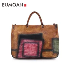 Женские кожаные сумки EUMOAN в стиле ретро, женские кожаные диагональные сумки с перекрещивающимися цветами, Повседневная модная сумка, новинка