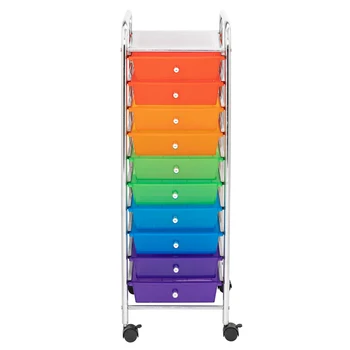 

【US Warehouse】Multi-Color 10-Drawer Organizer Cart