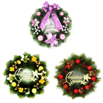 

Christmas Wreath Handmade Rattan Pendant Garland Mall Cafe Home Party Festive Christmas Tree Door Wall Decoration