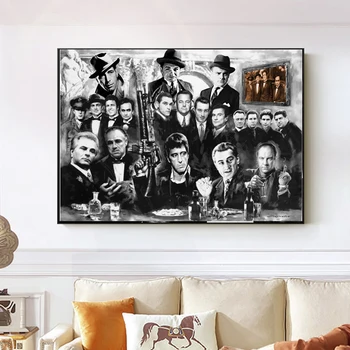

Poster And Prints Canvas Paintings Art Gangsters Godfather Goodfellas AL PACINO Movie Wall Pictures For Living Room Home Decor