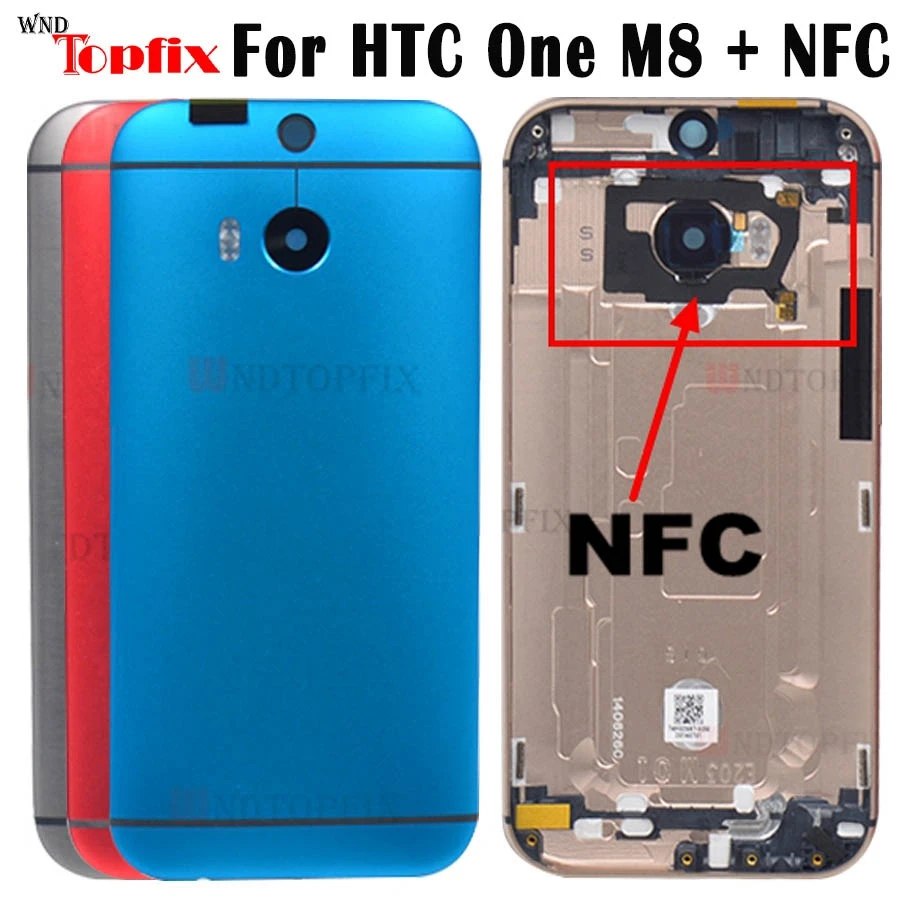 for htc one m8 back cover battery door 831c case with volume power button camera lens replacement for htc m8 battery cover door