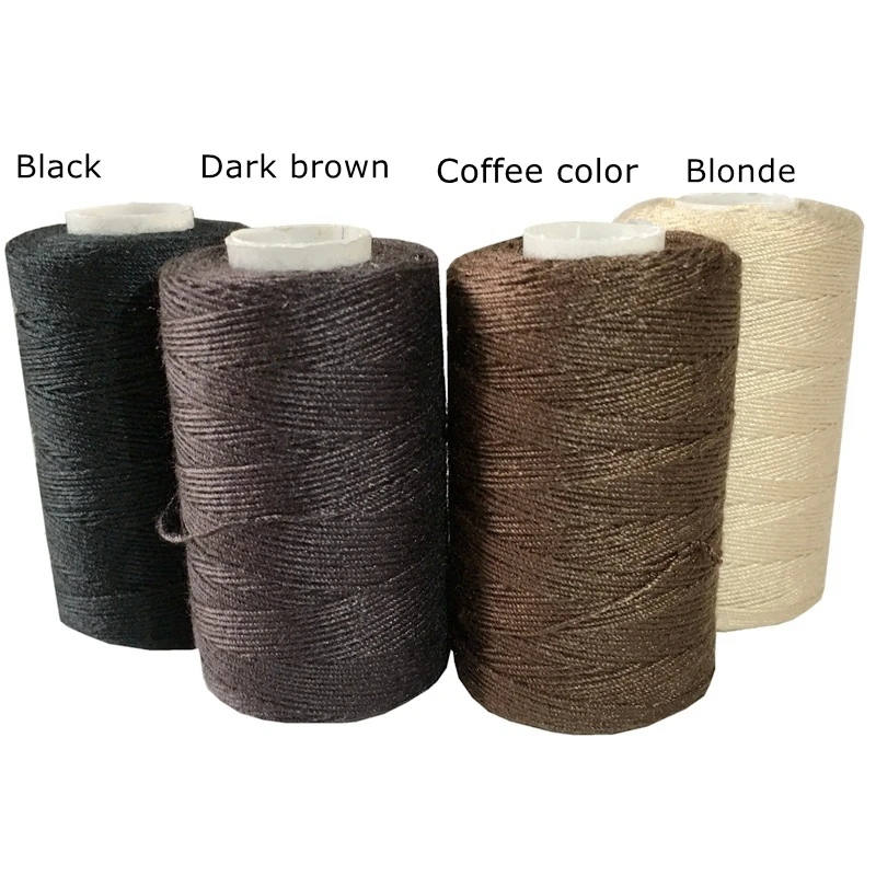 12 rolls BLACK Hair Weaving Thread Cotton Sewing Thread 1000 yards 12 rolls  one box gift 1 pc 6.5cm C curved needle - AliExpress