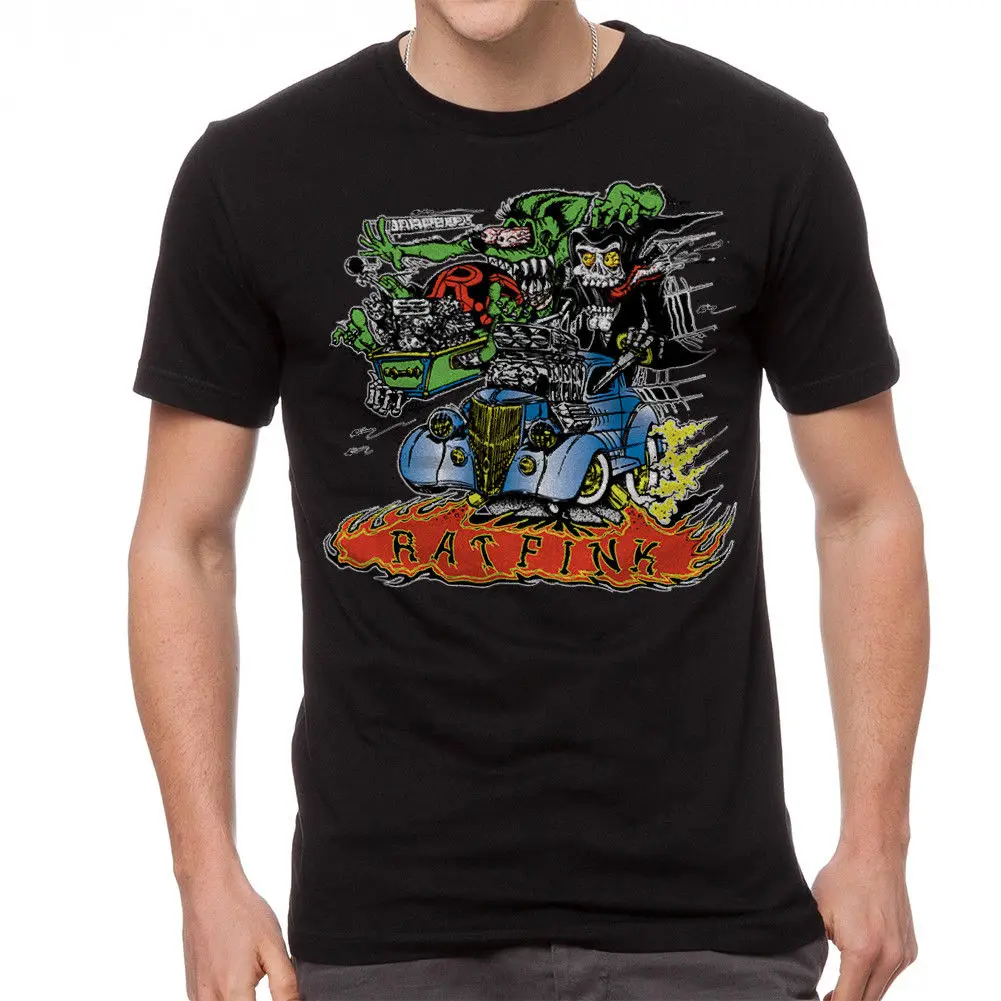 Rat Fink Горячая родословная гроба смерти Ed &quotбольшой папа&quot Мужская черная