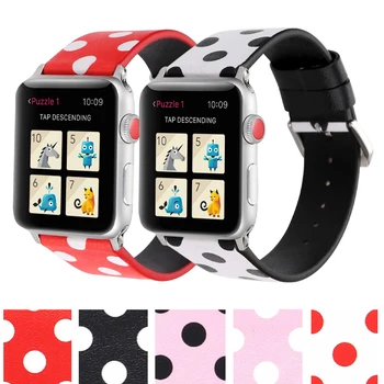 

Cartoon spots Leather Band for Apple Watch Series 5 4 3 2 1 Strap Bracelet for iWatch 38mm 40mm 42mm 44mm Watchband Accessories