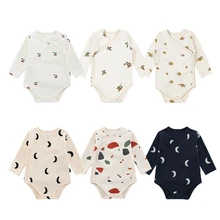 Cartoon Printed Cotton Baby Thickened Bottoming One-piece Baby Boy Romper Autumn Girl Baby Rompers