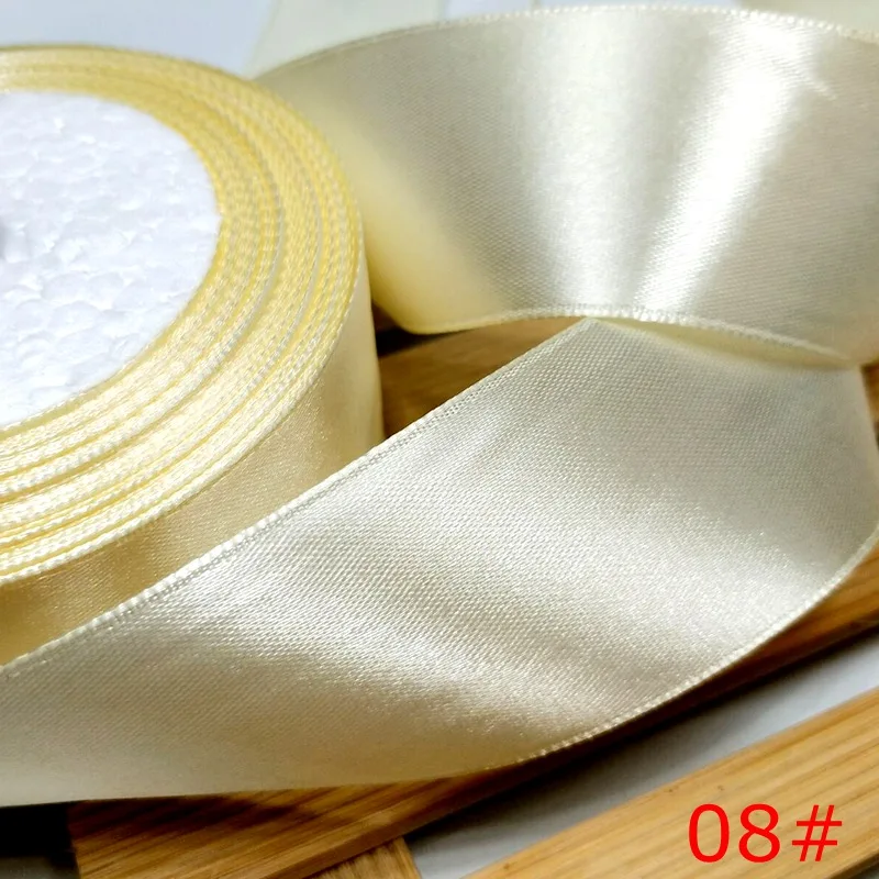 HL 5 meters 15/20/25/40/50mm  Solid Color Satin Ribbons Wedding Decorative Gift Box Wrapping Belt DIY Crafts